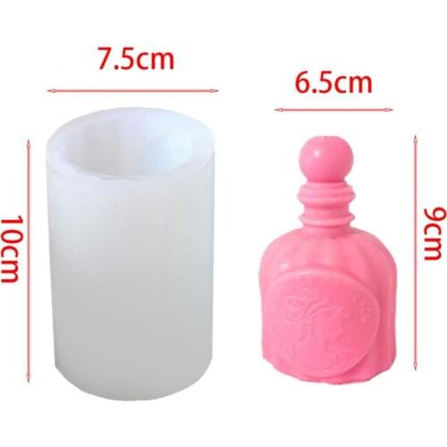 3D Perfume Bottle Shape Candle Mold Party Decor Candles Silica Aromatherapy Fragrant Mould Wax Making Tool