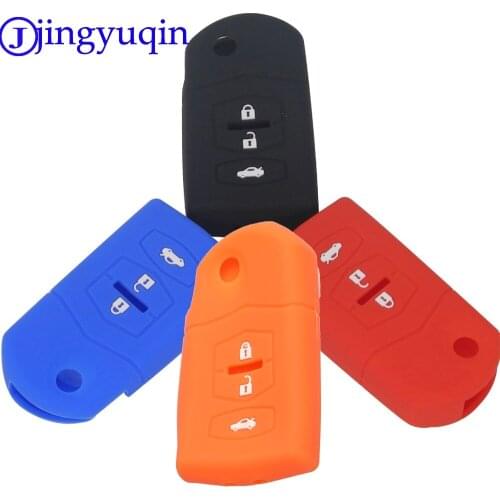 Jingyuqin 3 Buttons Car-Styling Folding key Cover Case Protect For Mazda 2 3 5 6 8 Atenza CX5 CX-7 CX-9 MX-5 RX Keyrings Fold