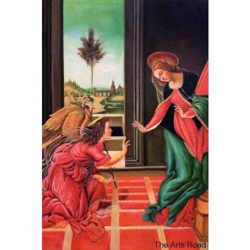 The Cestello Annunciation by Sandro Botticelli Canvas Painting Portrait Wall Art for Home Decoration No Frame