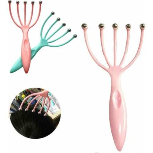1Pcs Five Finger Head Massager Steel Ball Head Massage Relaxation Massager Hair Held SPA Scalp Neck Stress Relief Reduce Stress