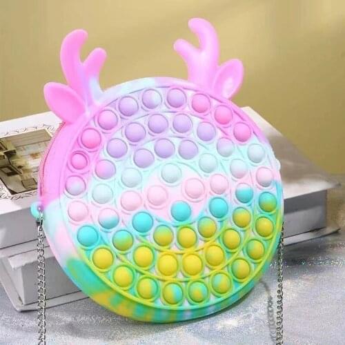 Cute Bag Pops Fidget Toys Its Reliver Stresstoy Rainbow Push Bubble Simpl Dimmer Antistress Children Sensory Game Toy Backpack