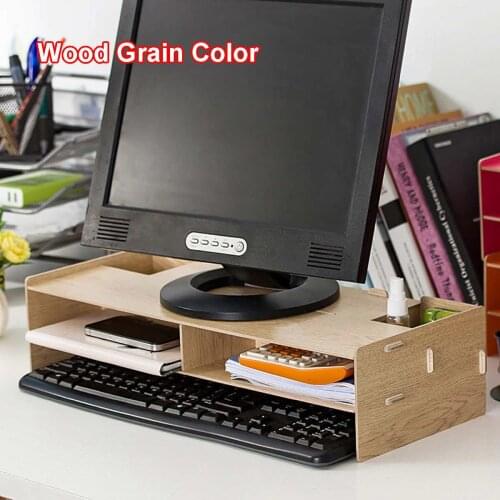 Multi-function Desktop Monitor Stand Computer Screen Riser Wood Shelf Plinth Strong Laptop Stand Desk Holder For Notebook TV