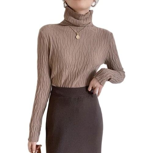 New Autumn Winter Sweater Women Turtleneck England Style Casual Jumper pull Sweaters Long Sleeve Slim Striped Pullover Femme