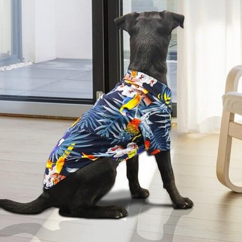 Dog Clothes Summer Beach Shirt Dog Cute Print Hawaii Beach Casual Pet Travel Shirt Thin Floral Short Sleeve Dog Cat T-Shirt New