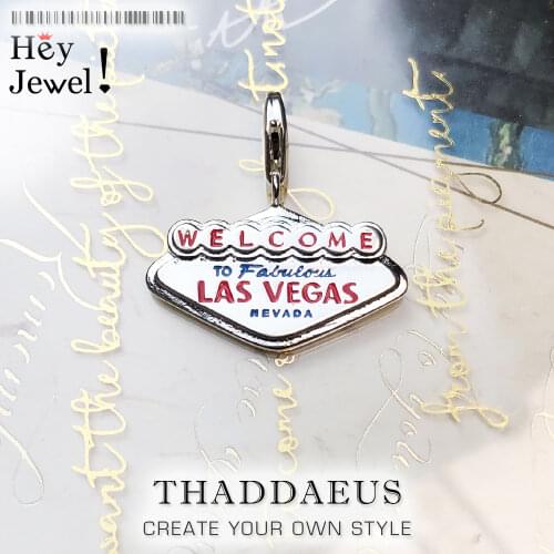 LAS VEGAS NEVADA 925 Sterling Silver Charm DIY Handmade Fashion Jewelry Findings Traveling Accessories Bijoux For Women Men