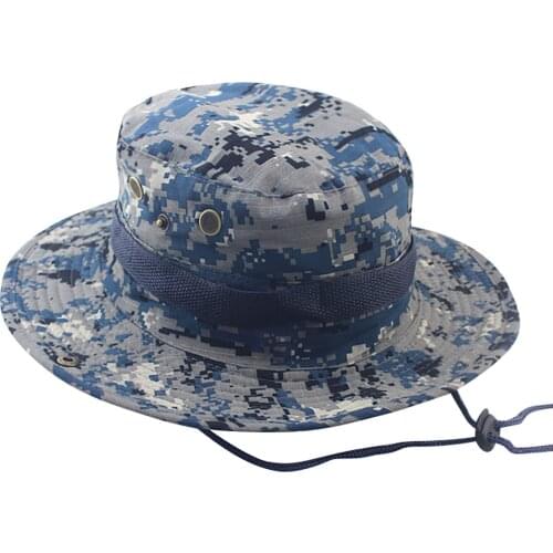 Unisex Personalized Adjustable Drawstring Cap Women Mens Casual Camouflage Printed Caps Sun Protection Wide Bucket Casquette