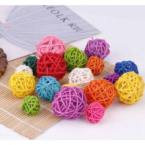 Diameter 3/4/5 Cm Rattan Ball Lovely Elf for Happy Birthday Fairy Garden Decor Wedding Party Decor Home Decorations Accessories