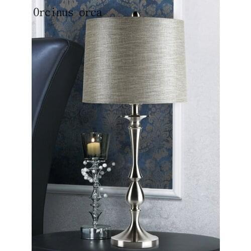 Nordic Postmodern Simple Silver Table Lamp Living Room Bedside Lamp American Creative Individual LED Table Lamp free shipping