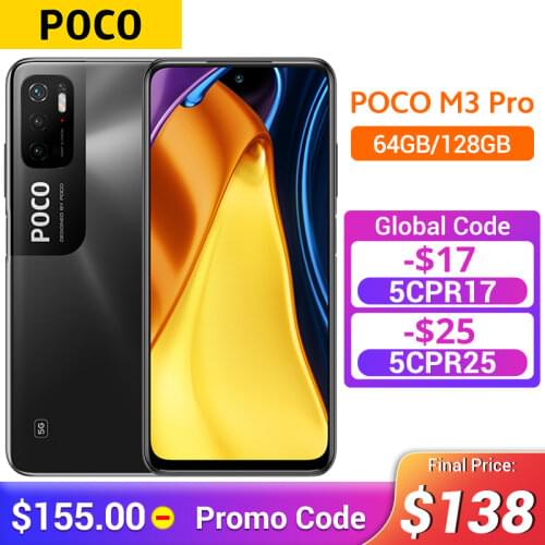 Global Version POCO M3 Pro 5G Smartphone 64GB/128GB Dimensity 700 Octa Core 90Hz 6.5” FHD+ Screen 5000mAh 48MP Triple Camera NFC