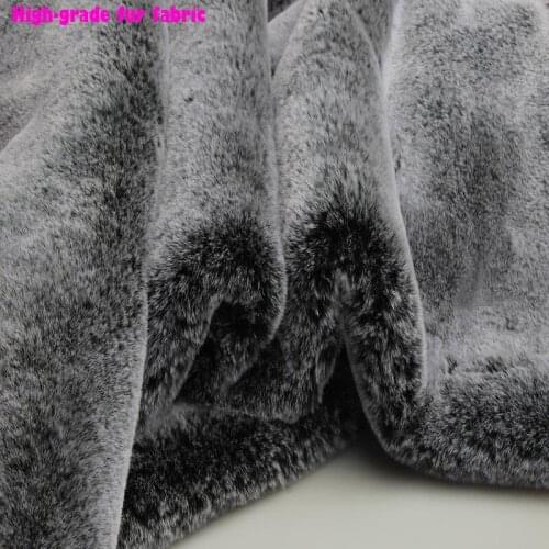 165x50cm1pc Top-Grade Faux Fur Fabric Immitate Mild Rabbit Grey/White Tip 1.5cm Long Fur Fabric Sewing Material Diy Coat Collar
