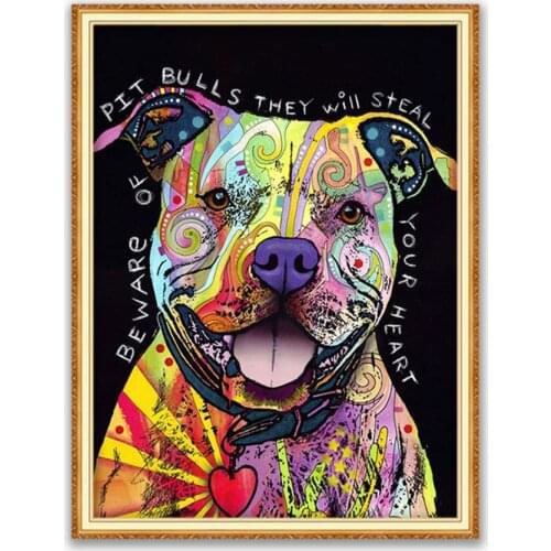 Animal Dog Schnauzer DIY Cross Stitch Embroidery 11CT Kits Craft Needlework Set Cotton Thread Printed Canvas Home Decoration