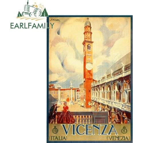 EARLFAMILY 13cm x 8.8cm For Vicenza Italy Funny Car Stickers Surfboard Waterproof Decal Air Conditioner Graffiti Vinyl Car Wrap