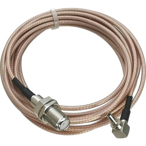 1Pcs RG316 CRC9 plug pin right angle to F TV Female Jack Bulkhead Straight RF Jumper pigtail Cable 4inch~5M RF Coaxial connector