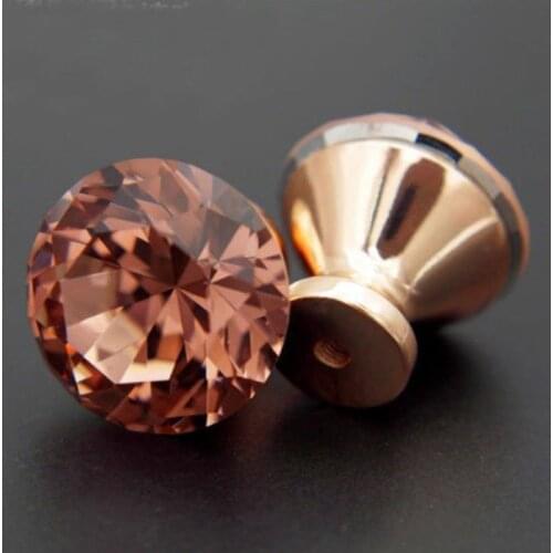 1 Pc Rose Gold Pull Handle Crystal Rhinestone Cabinet Drawer Home Door Knob NEW