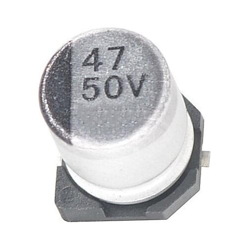 10pcs/lot 50v 47uf volume 6.3x7.7mm SMD aluminum electrolytic capacitors