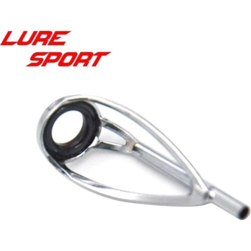 LureSport 10pc LG Top guide Silver frame Black ring fishing rod repair Rod Building component Repair DIY Accessory