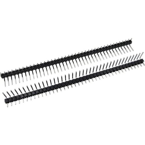 Hot Sale 100pcs 40 Pin 1x40 Single Row Male 2.54mm Breakable Pin Header Right Angle Connector Strip bending