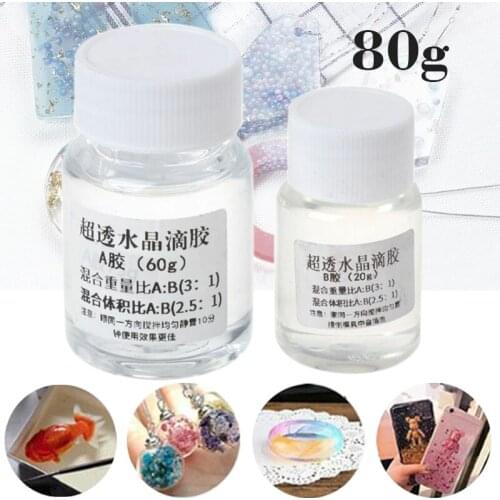 2Pcs Ultra-transparent AB Crystal Glue Quick Drying Hardener DIY Resin Epoxy Transparent High Adhesive for Jewelry Making