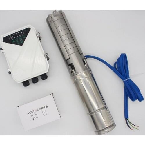 4" Portable High Head Submersible Deep Well Solar Powered Water Pump For Irrigation With MPPT Controller
