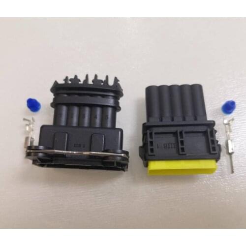 5/10/20/50/100sets Tyco Amp TE 5 Pin 5 Way Sealed Female And Male Junior Power Timer JPT Connector Plug 282193-1