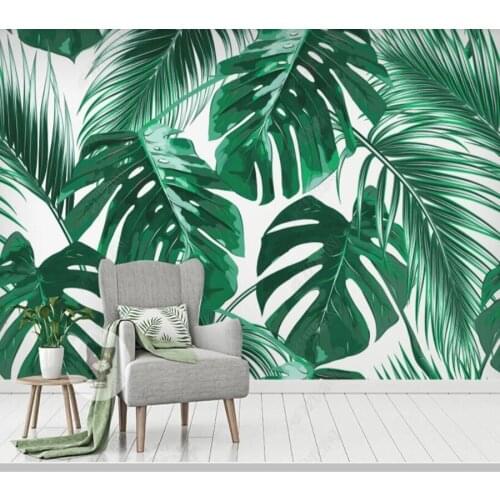 Papel de parede Abstract tropical plant leaves 3d wallpaper,living room tv wall bedroom wall papers home decor bar cafe mural