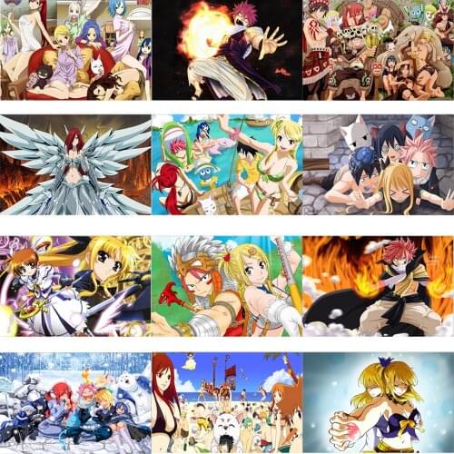 5D DIY Diamond Painting Wall Art Fairy Tail Anime Character Embroidery Full Drill Mosaic Cross Stitch Kits Home Decor