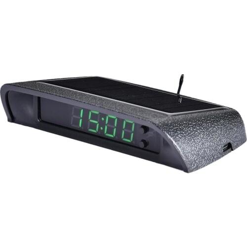 Car Clock Auto Internal Stick-On Digital Watch Solar Powered 24-Hour Car Clock With Built-in Battery Car Decoration