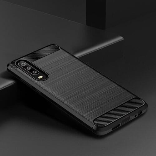 For Huawei P30 Lite Case Soft Silicone Brushed Carbon Fiber For Huawei P30 Pro Rugged Armor Phone Cases Cover