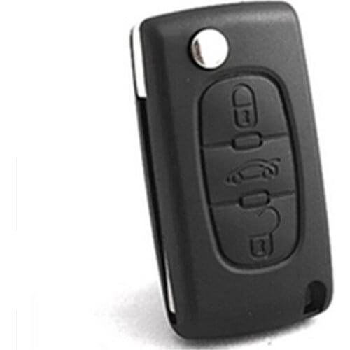 Fit For Peugeot 307 3Button Black Remote ABS Key Shell With Battery Holder Car Case Cover Remote Key Shell For Peugeot 307 17056