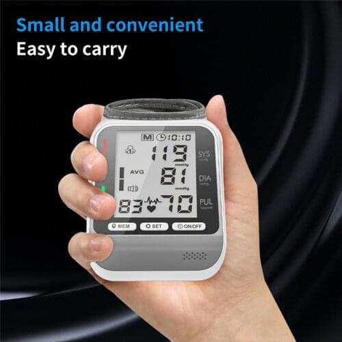 Digital Wrist Blood Pressure Monitors LCD Display Sphygmomanometer Professional Tonometer Portable Tensiometer Pressure Gauge