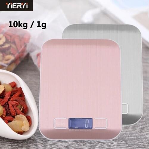 Digital Scales for Kitchen High Precision Jewelry Weighting Electronic Food Scales 5KG /10KG-1g(Color: Metal White / Rose Gold)