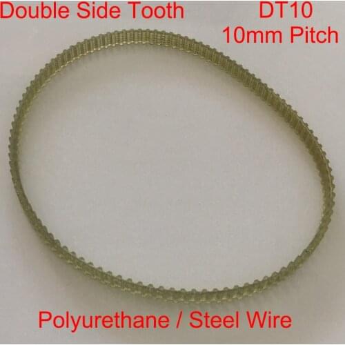 DT10 980 1010 196 202 Double Side Tooth 15mm 20mm 25mm 30mm 35mm 40mm Width 10mm Polyurethane Steel Wire Synchronous Timing Belt