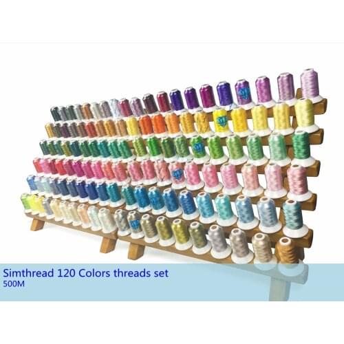 Brand new Simthread 120 assorted colours 100% polyester embroidery sewing machine thread 500 meters each