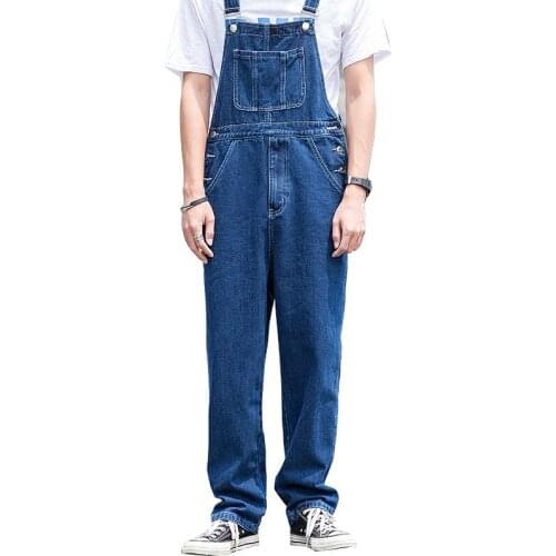 Hot Sale Ins Overalls Men Bib Pants Jeans Casual Jumpsuits Streetwear Joggers Multi Pockets Fashion Suspenders Men Cargo