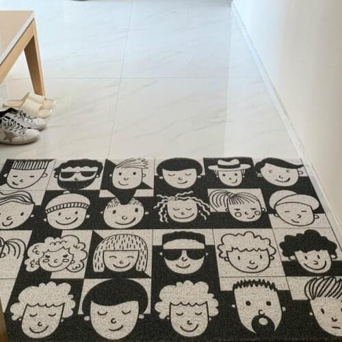 Home Wash-Free Nordic Silk Ring Non-Slip Floor Mat Entrance Household Door Mat Plastic Cutting Waterproof Carpet for Entry