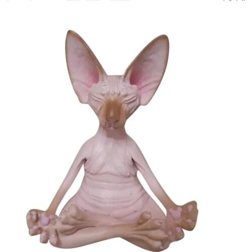 Creative Resin Simulation Hairless Sphinx Cat Animals Action Figure Toys Animal Model Figure Toys For Kids Animal Model Doll