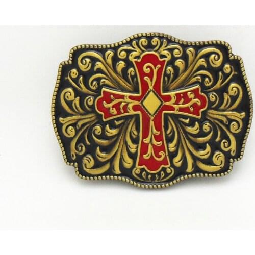 Fashion Cross Belt Buckle for Men Zinc Alloy Bronze Western Metal Belt Buckle for Women Apprael Accessories
