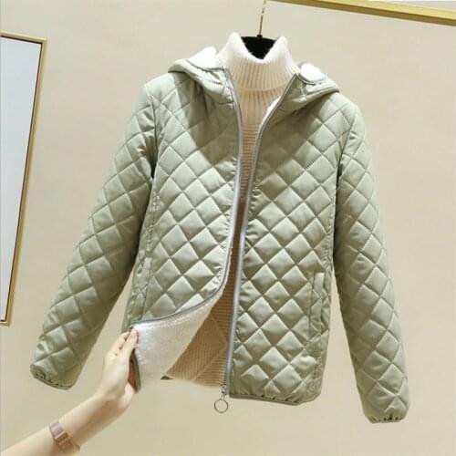 Fashion Womens Cotton Coat New 2020 Winter Jackets Short Hooded Lamb Down Thicken Warm Jacket Parkas Winter Parka Outwear