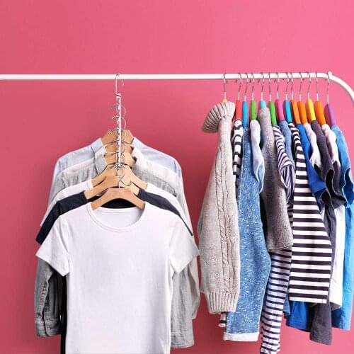 Multi Function​​ Wonder Metal Magic Hook Clothes Closet Hangers Space Saver Organizer Closet-Organizer Hooks Cascading Hangers