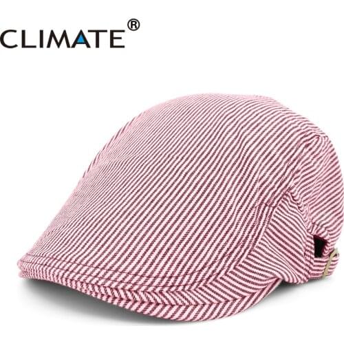 Men Women Beret Flat Ivy Cap Hat Vintage Artist Painter Style Stripes Cotton Beret Flat Cap Hat for Adult Women Men Adjustable