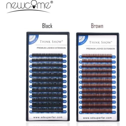 NEWCOME Individual Eyelashes Extension Silk Mink 3D Lashes Natural Soft Handmade Lash Eyelashes Grafting Cilios Makeup Tools