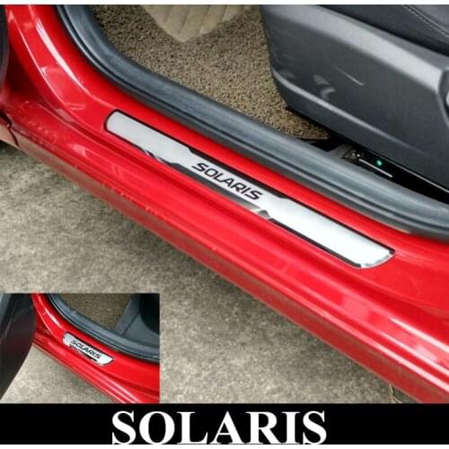 New Solaris Door Sill Protective Guard Stainless Steel Door Sills Scuff Plate fit for Hyundai SOLARIS 2010-2019