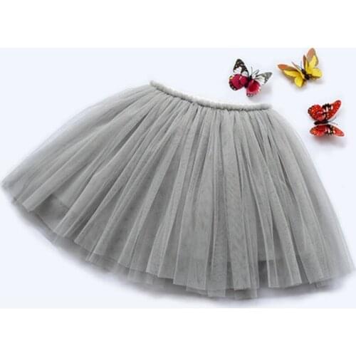 Gray New Baby Girls Tutu Skirt Ballerina Pettiskirt Fluffy Children Ballet Skirts For Party Dance Princess Girl Tulle clothes