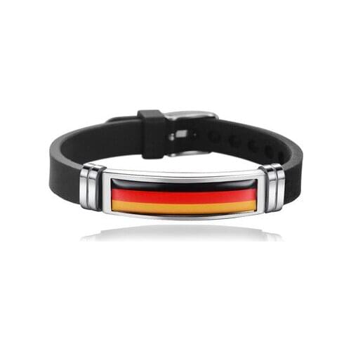 New Germany Flag Bangles Sporty Style Stainless Steel Silicone Germany Country Flag Bracelets Jewellery