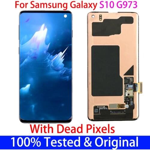 Original With Black Dot+Line G9730 lcd For Samsung Galaxy S10 G973U G973F G973A LCD Display with Touch Screen Digitizer Assembly