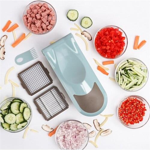 Vegetable Cutter Mandoline Slicer Dicer Garlic Onion Fruit Presser Chopper With 8 Blades 8 Dicing Blades Kitchen Tools