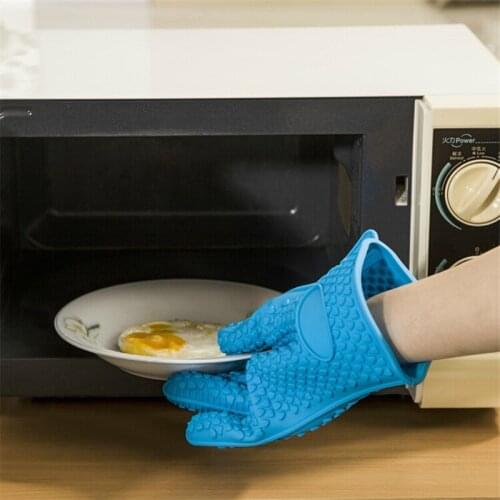 1PC Silicone Heat Insulating Gloves Kitchen Microwave Oven Baking Oven Gloves Grill Non-Slip Heat-Resistant Thicking Gloves