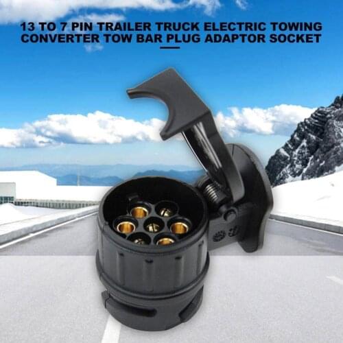 13 to 7 Pin Plug Adapter Trailer Semitrailer Nylon Bar Connector Brass Conventer Electric Socket Tow Pin Housing Towing G0T5