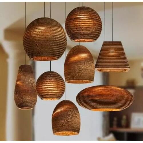 Modern Paper Honeycomb Pendant Lights Carton Bird Cage E27 Cardboard Pendant Lamp For Living Room Restaurant Cafe Shop Hang Lamp