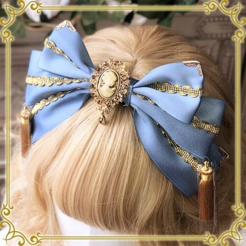 Cute Handmade Gorgeous Headwear Bow Hairband KC Headband Lolita Golden Lace Tassels Sweet Original Design